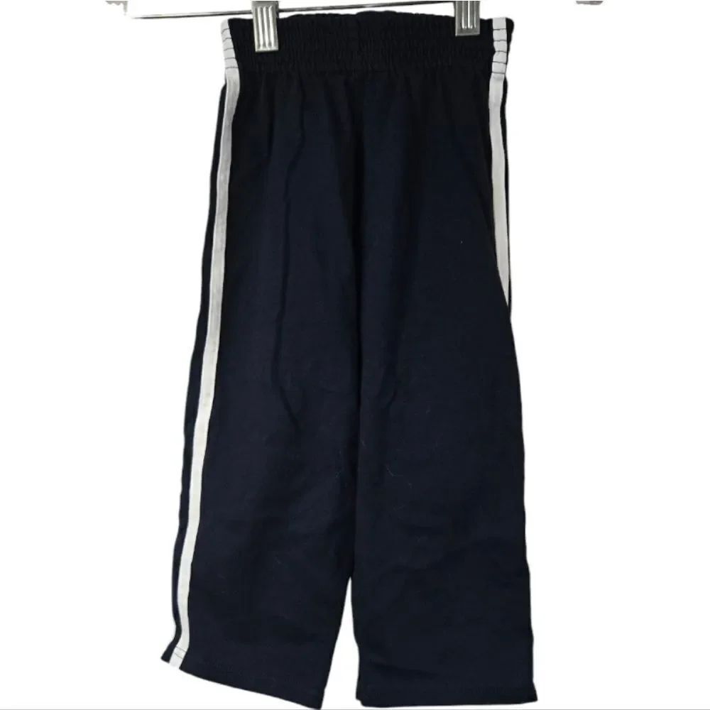 Toddler Boy 24M Navy Blue Pants White Stripe Casual Baby Knit Sporty Kid Bottoms